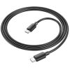 USB Type-C töltő- és adatkábel, USB Type-C, 100 cm, 3000 mA, 60W, gyorstöltés, PD, QC, Hoco X96 Hyper, fekete