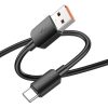 USB töltő- és adatkábel, USB Type-C, 100 cm, 6000mA, 100W, gyorstöltés, PD, QC, Hoco X96 Hyper, fekete