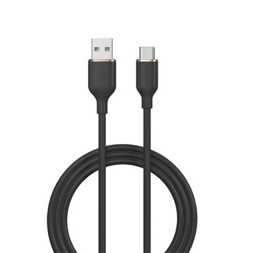 USB töltő- és adatkábel, USB Type-C, 120 cm, 2400 mA, gyorstöltés, Devia Jelly, EC629, fekete