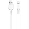 USB töltő- és adatkábel, Lightning, 100 cm, 2400 mA, törésgátlóval, Hoco X13 Easy, fehér