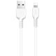 USB töltő- és adatkábel, Lightning, 100 cm, 2400 mA, törésgátlóval, Hoco X13 Easy, fehér