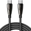 USB Type-C töltő- és adatkábel, USB Type-C, 120 cm, 240W, gyorstöltés, cipőfűző minta, Joyroom Pioneer, SA31-CC5, fekete