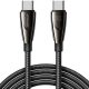 USB Type-C töltő- és adatkábel, USB Type-C, 120 cm, 240W, gyorstöltés, cipőfűző minta, Joyroom Pioneer, SA31-CC5, fekete