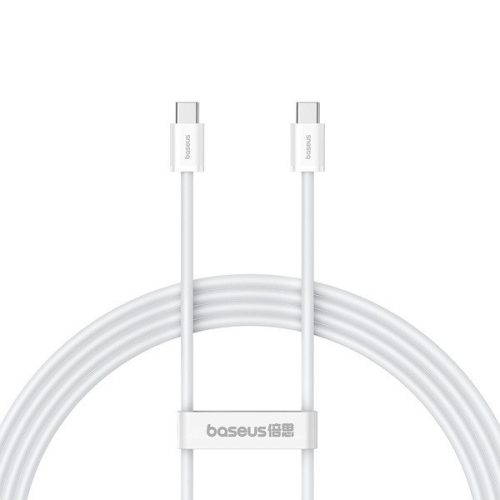 USB Type-C töltő- és adatkábel, USB Type-C, 200 cm, 30W, törésgátlóval, gyorstöltés, PD, Baseus Superior, P10365200211-01, fehér