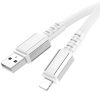 USB töltő- és adatkábel, Lightning, 100 cm, 2400mA, gyorstöltés, PD, Hoco X85 Strength, fehér