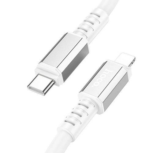 USB Type-C töltő- és adatkábel, Lightning, 100cm, 20W, gyorstöltés, PD, Hoco X85 Strength, fehér