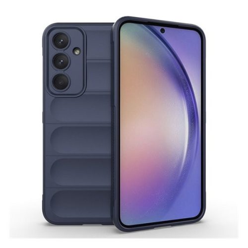 Samsung Galaxy A55 5G SM-A556B, Szilikon tok, közepesen ütésálló, 3D minta, sötétkék