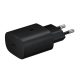 Hálózati töltő adapter, 5V / 3000mA, USB Type-C aljzat, PD, gyorstöltés, Samsung, fekete, gyári