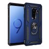 Samsung Galaxy S9 Plus SM-G965, Műanyag hátlap védőtok, közepesen ütésálló, szilikon belső, telefontartó gyűrű, Defender, sötétkék