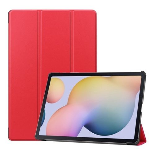 Samsung Galaxy Tab S7 Plus 12.4 / Tab S7 FE 12.4 / Tab S8 Plus 12.4, mappa tok, Trifold, piros