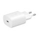 Hálózati töltő adapter, 25W, USB Type-C aljzat, PD, gyorstöltés, Samsung, fehér, gyári