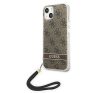 Guess 4G Print Strap Apple iPhone 14 hátlap tok, barna