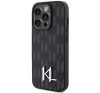 Karl Lagerfeld Leather Monogram Hot Stamp Metal Apple iPhone 15 Pro Max hátlap tok, fekete