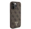 Guess 4G Strass Triangle Metal Logo tok, iPhone 15 Pro Max, Barna