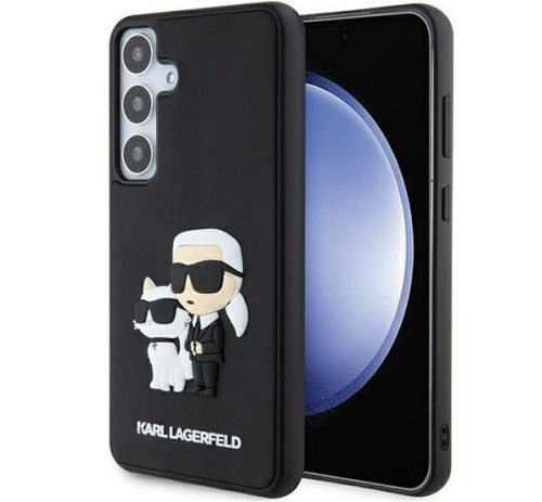 Karl Lagerfeld 3D Rubber Karl&Choupette Samsung Galaxy S24+ tok, fekete