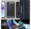 Samsung Galaxy A55 5G SM-A556B, Szilikon tok, Spigen Rugged Armor, karbon minta, fekete