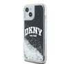 DKNY Liquid Glitter Arch Logo iPhone 14 hátlap tok, fekete