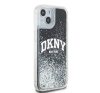 DKNY Liquid Glitter Arch Logo iPhone 14 hátlap tok, fekete