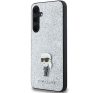 Karl Lagerfeld Fixed Glitter Choupette Logo Metal Pin Samsung Galaxy A55 hátlap tok, ezüst