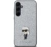 Karl Lagerfeld Fixed Glitter Choupette Logo Metal Pin Samsung Galaxy A55 hátlap tok, ezüst