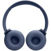 Bluetooth sztereó fejhallgató, v5.3, Multipoint, mikrofon, funkció gomb, hangerő szabályzó, összecsukható, teleszkópos fejpánt, JBL Tune 520BT, kék