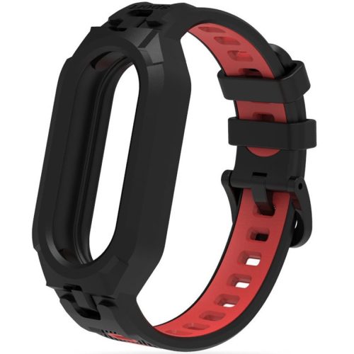 Xiaomi Mi Smart Band 8, szilikon pótszíj, állítható, TP Armour, fekete/piros