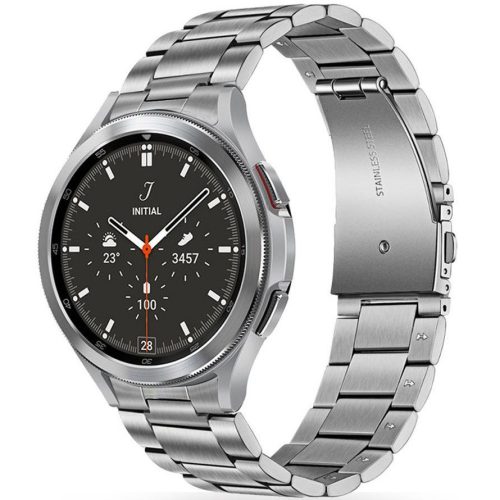 Samsung Galaxy Watch 4 / 5 / 5 Pro / 6 (40 / 44 / 45mm) / Watch 4 Classic / 6 Classic (42 / 43 / 46mm), fém pótszíj, TP Stainless, ezüst