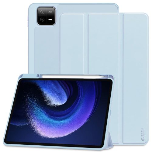 Xiaomi Pad 6 (11.0) / Pad 6 Pro (11.0), mappa tok, közepesen ütésálló, érintőceruza tartó, érintőceruza nélkül, Trifold, TP SC Pen Holder, világoskék