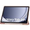 Samsung Galaxy Tab A9 Plus (11.0) SM-X210 / X215 / X216B, mappa tok, közepesen ütésálló, érintőceruza tartó, érintőceruza nélkül, Trifold, TP SC Pen Holder, rózsaszín