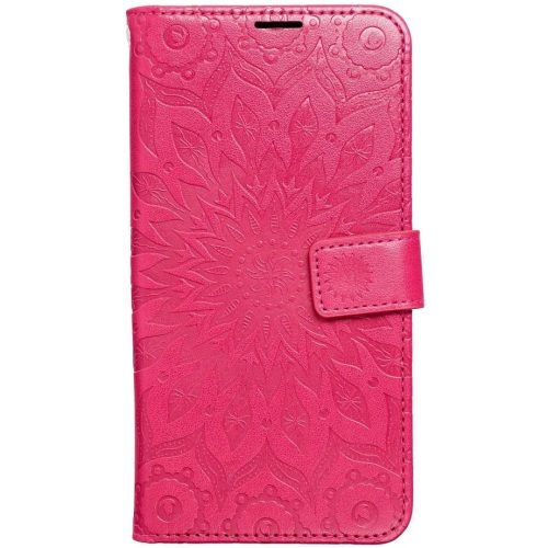 Samsung Galaxy A16 4G / A16 5G SM-A165F / A166B, Oldalra nyíló tok, kártyatartóval, kézpánttal, Mandala minta, Mezzo Book, mintás/magenta