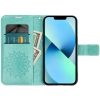 Samsung Galaxy A16 4G / A16 5G SM-A165F / A166B, Oldalra nyíló tok, kártyatartóval, kézpánttal, Mandala minta, Mezzo Book, mintás/zöld