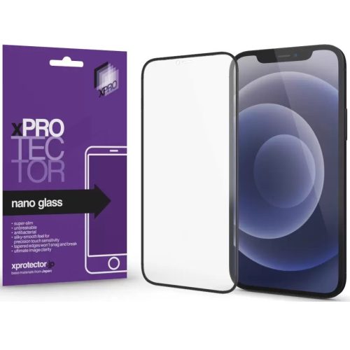 Xiaomi Redmi 9A / 9AT / 9C / 9C NFC / 9i / 10A, Kijelzővédő fólia, ütésálló fólia (az íves részre is!), Tempered Glass (edzett üveg), Xprotector Nano Glass, fekete