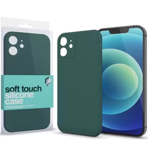 Apple iPhone 13 Pro, Szilikon tok, Xprotector Soft Touch Slim, sötétzöld